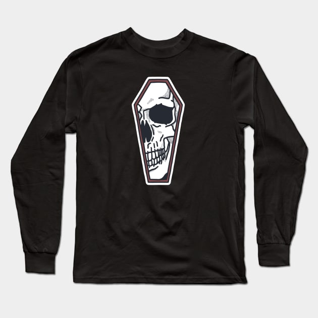 Skull Coffin Artwork Long Sleeve T-Shirt by Merchsides